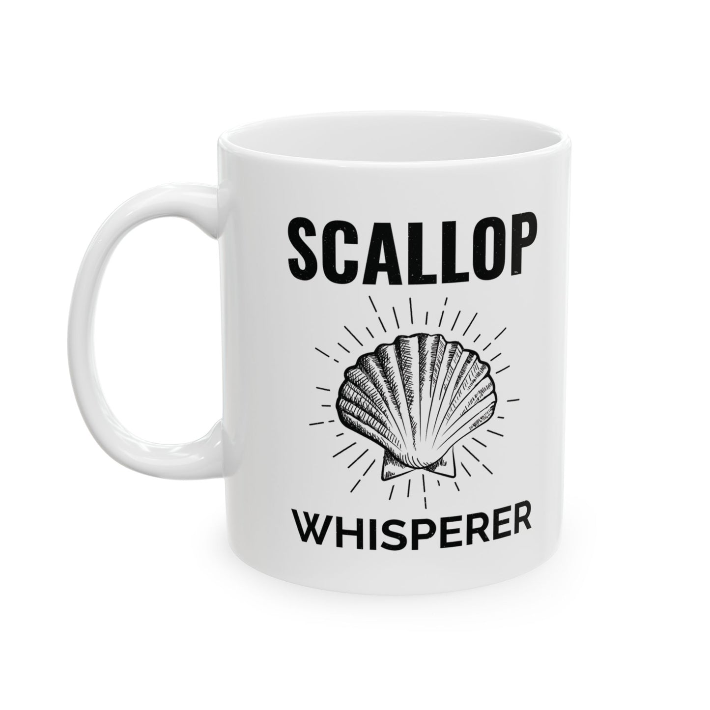 Scallop Whisperer Mug, Ocean Lover, Seashell Fan
