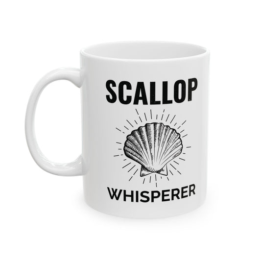 Scallop Whisperer Mug, Ocean Lover, Seashell Fan