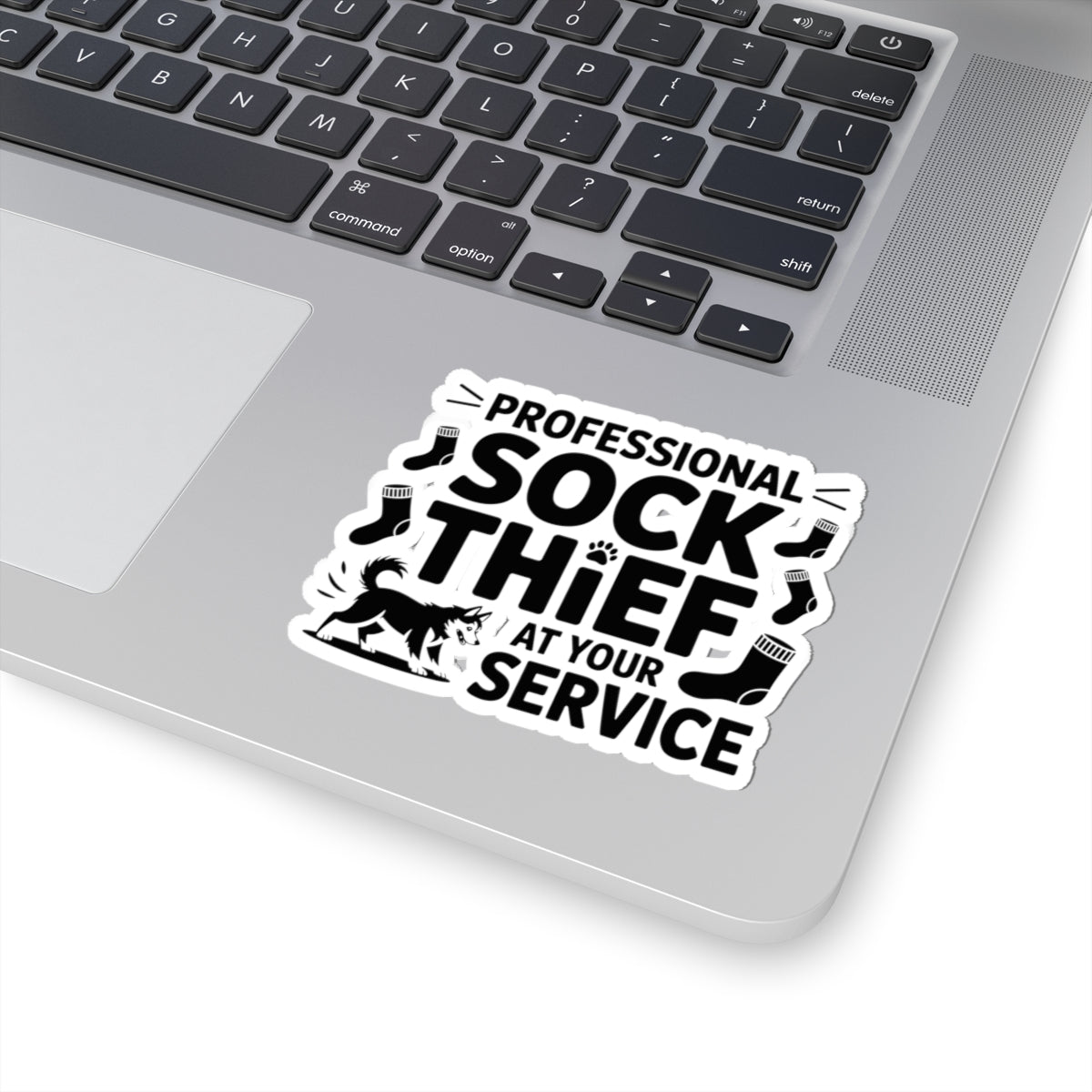Funny Sock Thief Sticker - Professional Husky Vinyl Decal for Dog Lovers