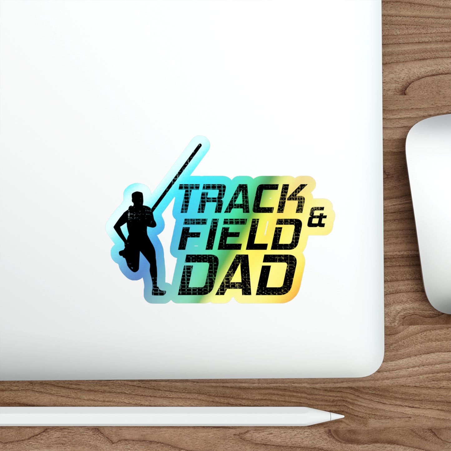 Pole Vault Dad Sticker Holographic Vinyl - Proud Track & Field Father Motivational Sports Decal