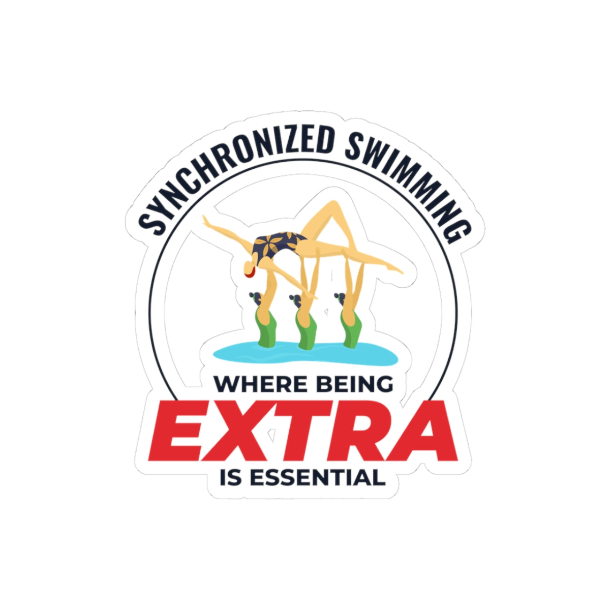 Dramatic Synchronized Swimming Sticker - Essential Extra Vinyl Decal for Athletes