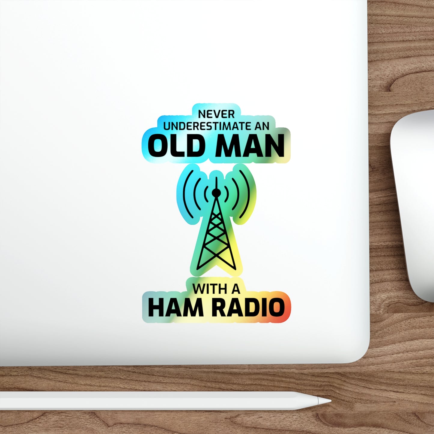 Amateur Ham Radio Operator Stickers Holographic Vinyl Decal - For Veteran Operators