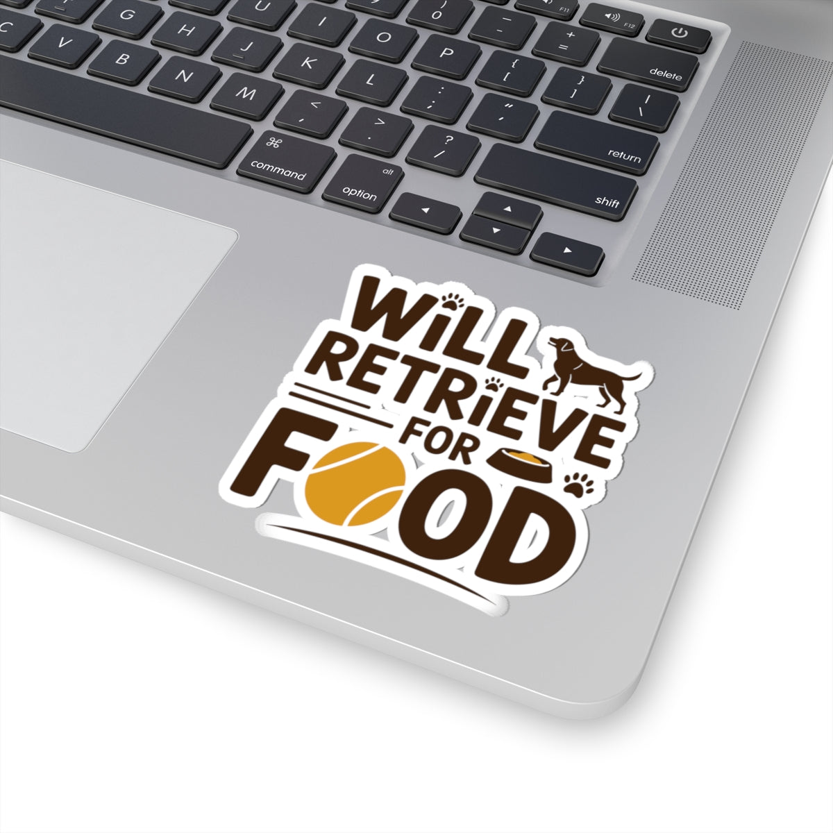 Funny Labrador Dog Sticker - Will Retrieve For Food Vinyl Decal for Pet Owners Dog Lovers Trainers