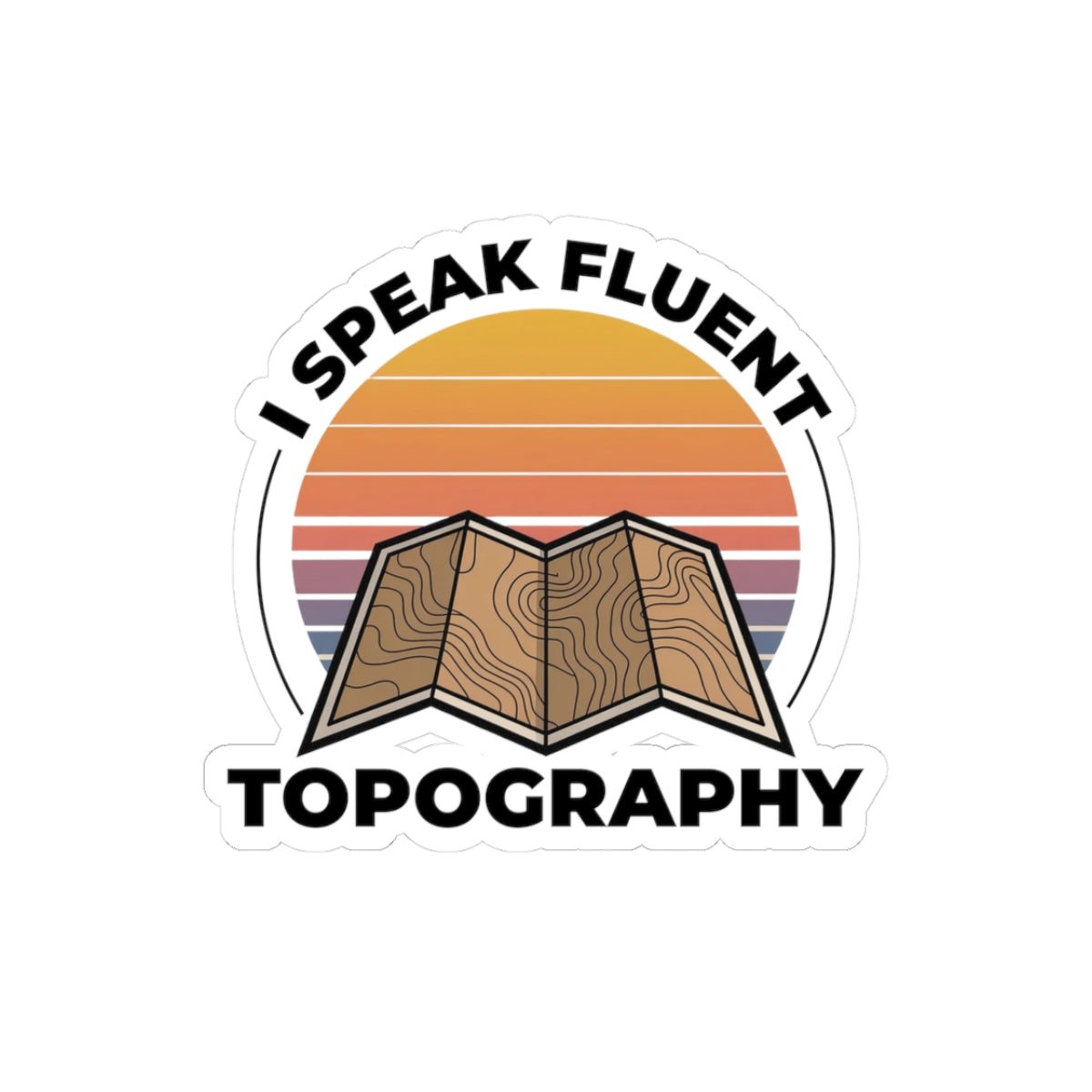 Topography Pro Sticker - Contour Lines Vinyl Decal for Hikers & Geologists