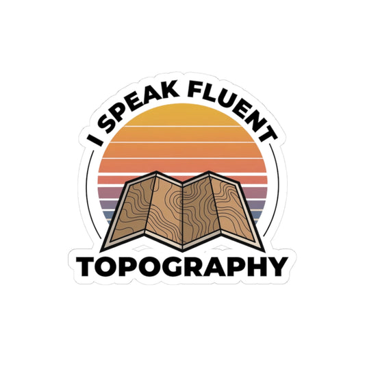 Topography Pro Sticker - Contour Lines Vinyl Decal for Hikers & Geologists