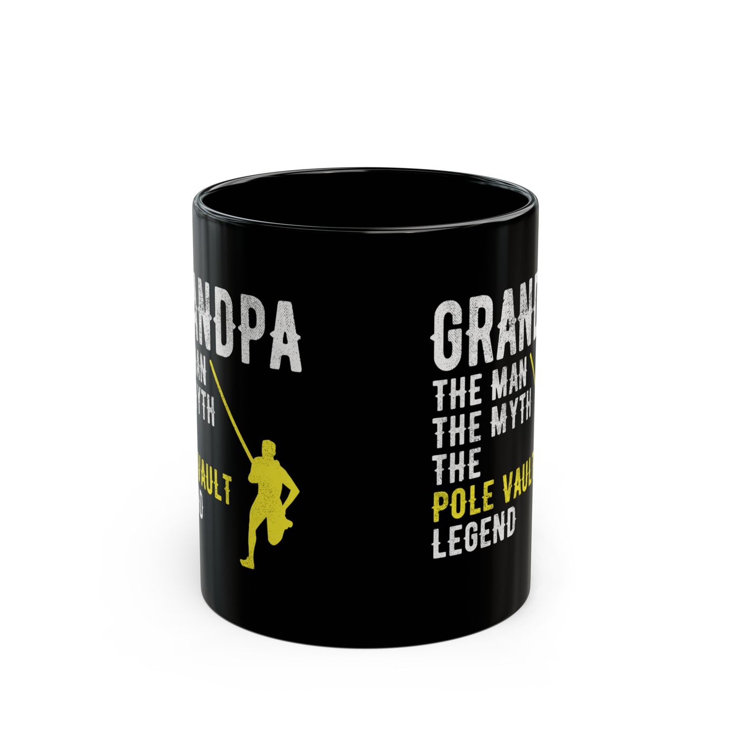 Pole Vault Mug Black - Gift for Grandpa Pole Vaulters, Track & Field Legends 11 oz
