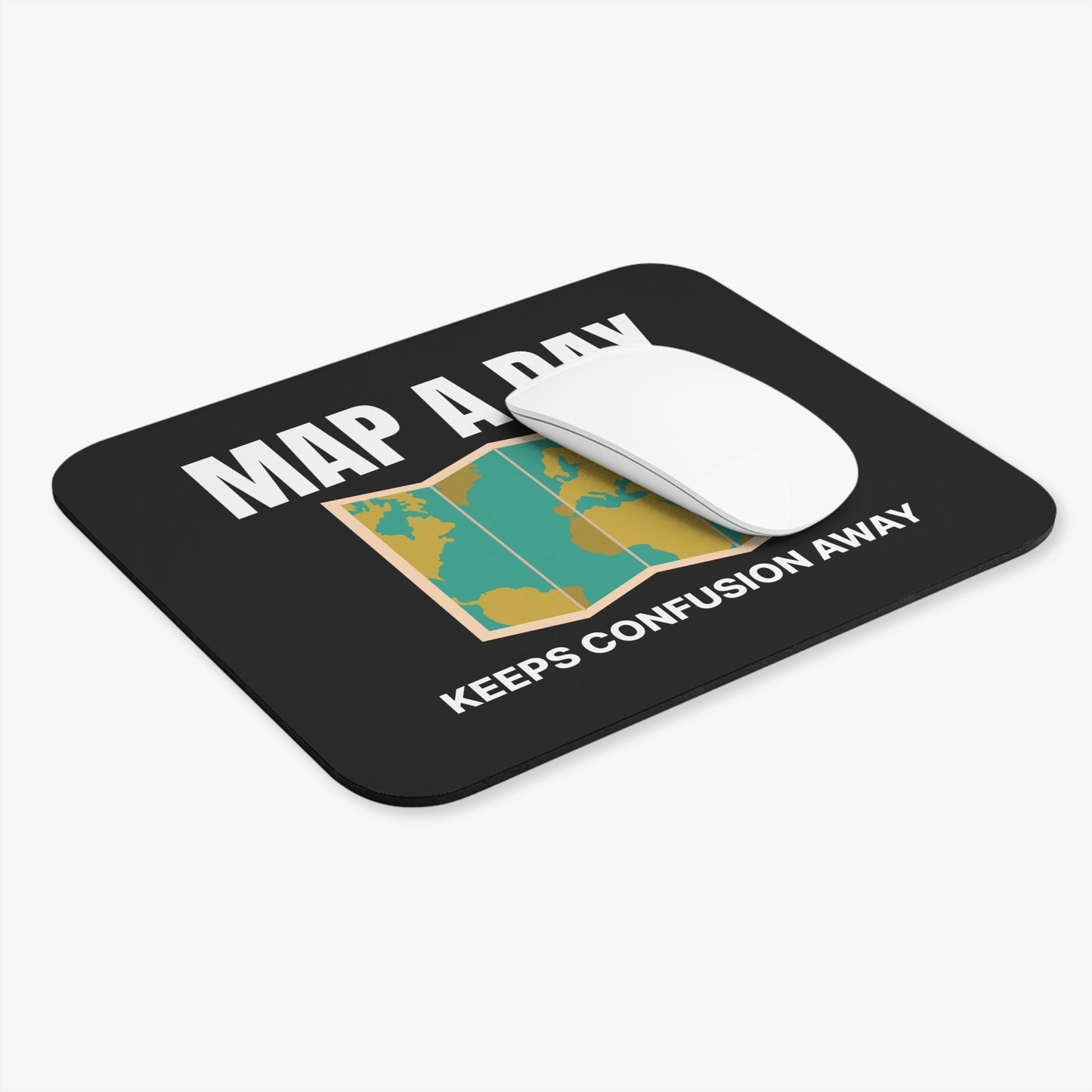 Funny Map Mouse Pad - Cartography Geography Non-Slip Rubber Base for Mappers & Travelers