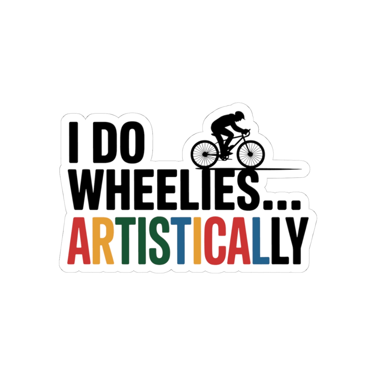 Artistic Wheelies Cycling Sticker - Balance Bike Show Vinyl Decal for Rhythmic Gymnastic Athletes, Performers, Coach