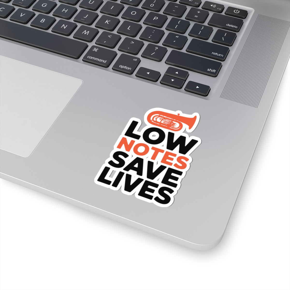 Tuba Hero Sticker - Low Notes Save Lives Vinyl Decal for Low Brass Musicians