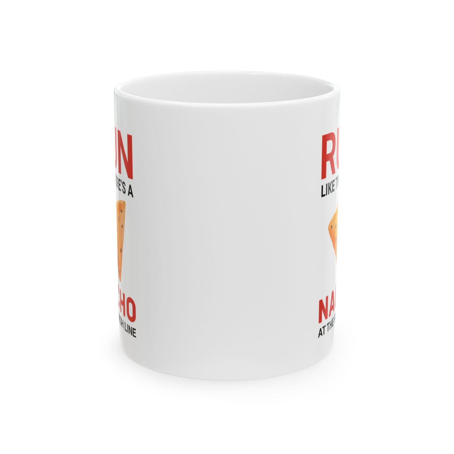 Taza para correr: regalo divertido para corredores, amantes de los nachos y motivación para maratones.