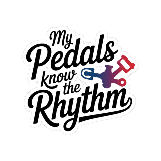 Rhythmic Pedals Cycling Sticker - Bike Rhythm Gymnastic Vinyl Decal for Artistic Athletes, Studio Riders, Coach
