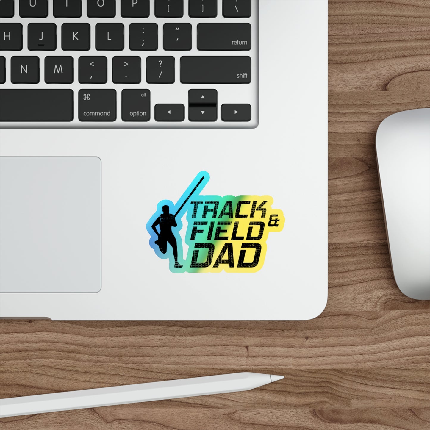 Pole Vault Dad Sticker Holographic Vinyl - Proud Track & Field Father Motivational Sports Decal
