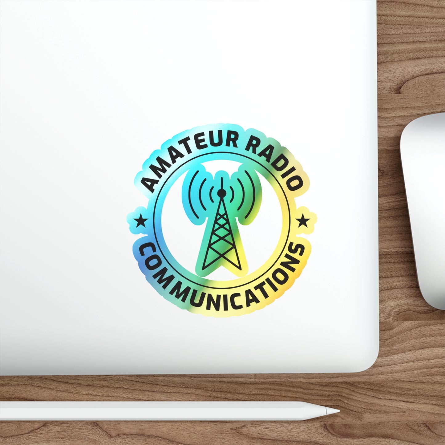 Amateur Ham Radio Operator Stickers Holographic Vinyl Decal - Morse Code & DXing for Radio Enthusiasts