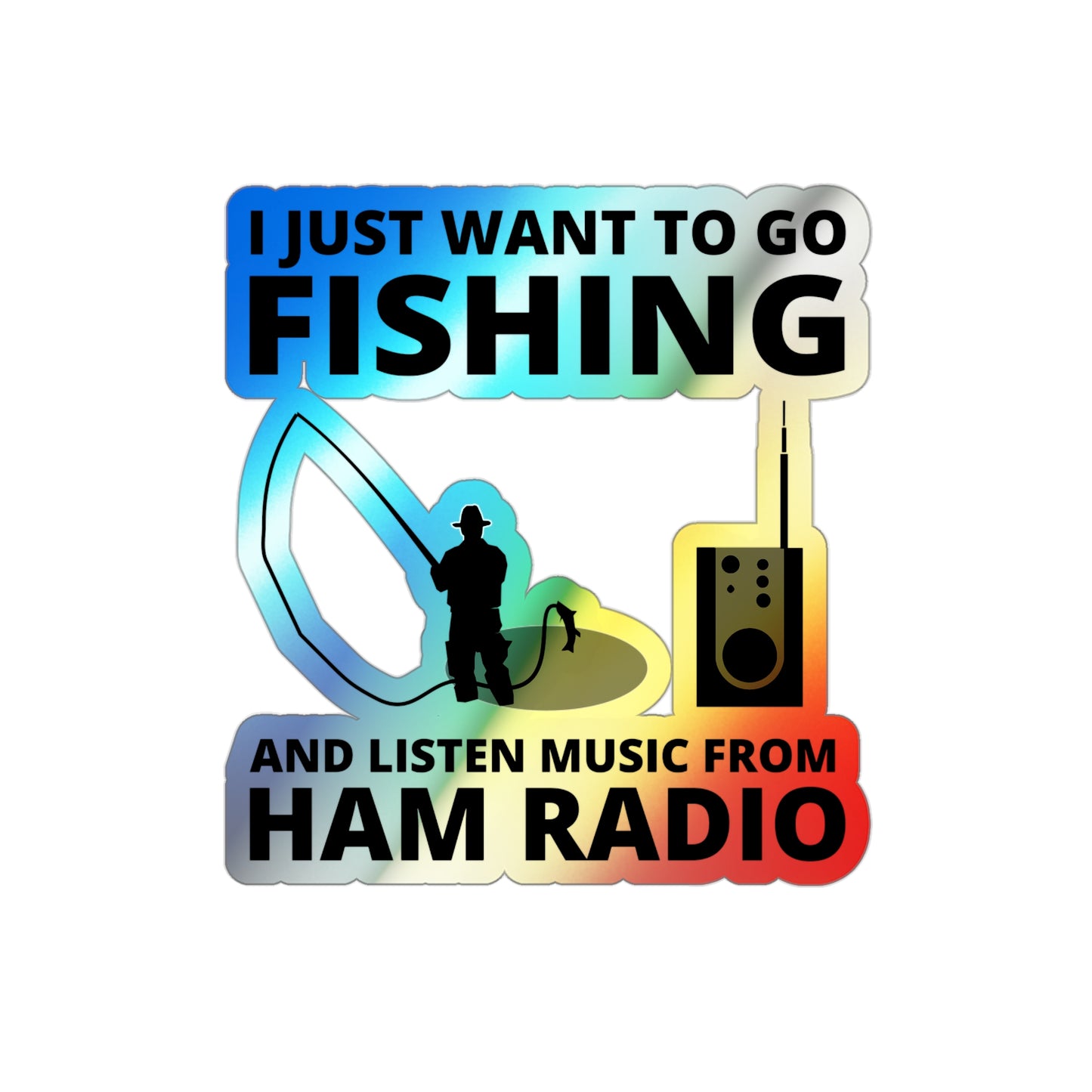 Amateur Ham Radio Operator Stickers Holographic Vinyl Decal - Shortwave Music & Outdoor Enthusiasts