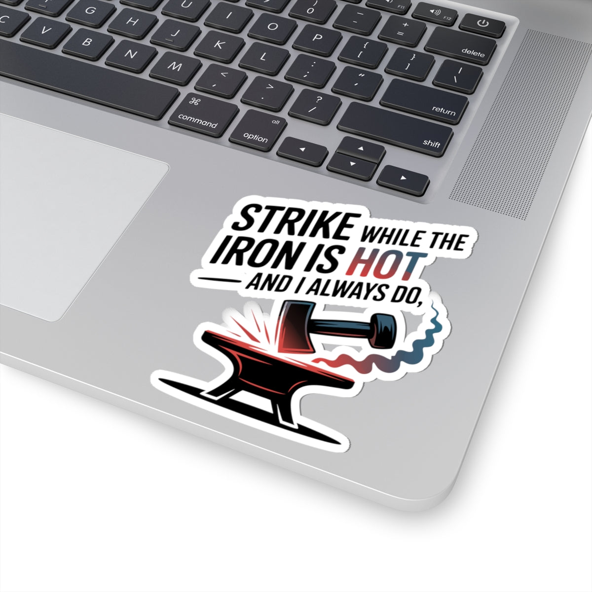 Blacksmith Anvil Sticker – Funny Hot Iron Strike Decal for Metalworkers Forging Enthusiasts