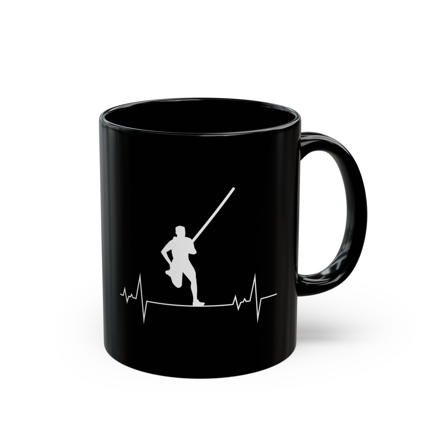 Pole Vault Mug Black - Gift for Vaulter Athletes Track Coaches Jump Enthusiasts 11 oz