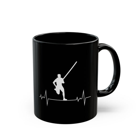 Pole Vault Mug Black - Gift for Vaulter Athletes Track Coaches Jump Enthusiasts 11 oz