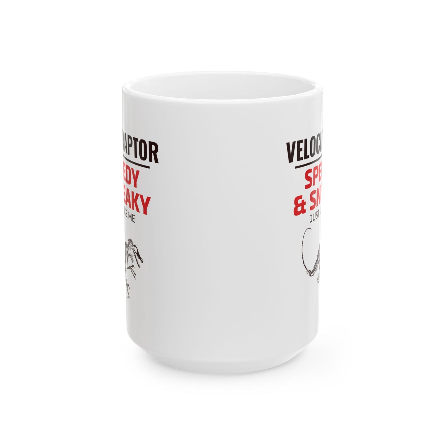 Dinosaur Fossil Mug for Raptor Enthusiasts Velociraptor Skeleton Design