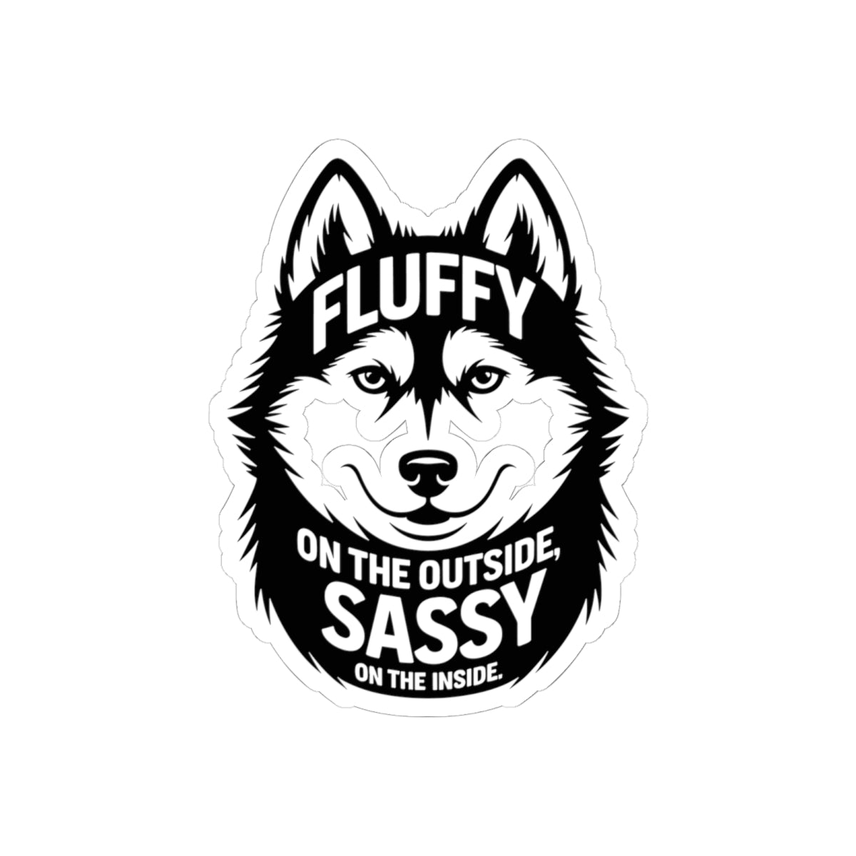 Fluffy Sassy Husky Sticker - Playful Vinyl Decal for Dog Lovers, Husky Fans