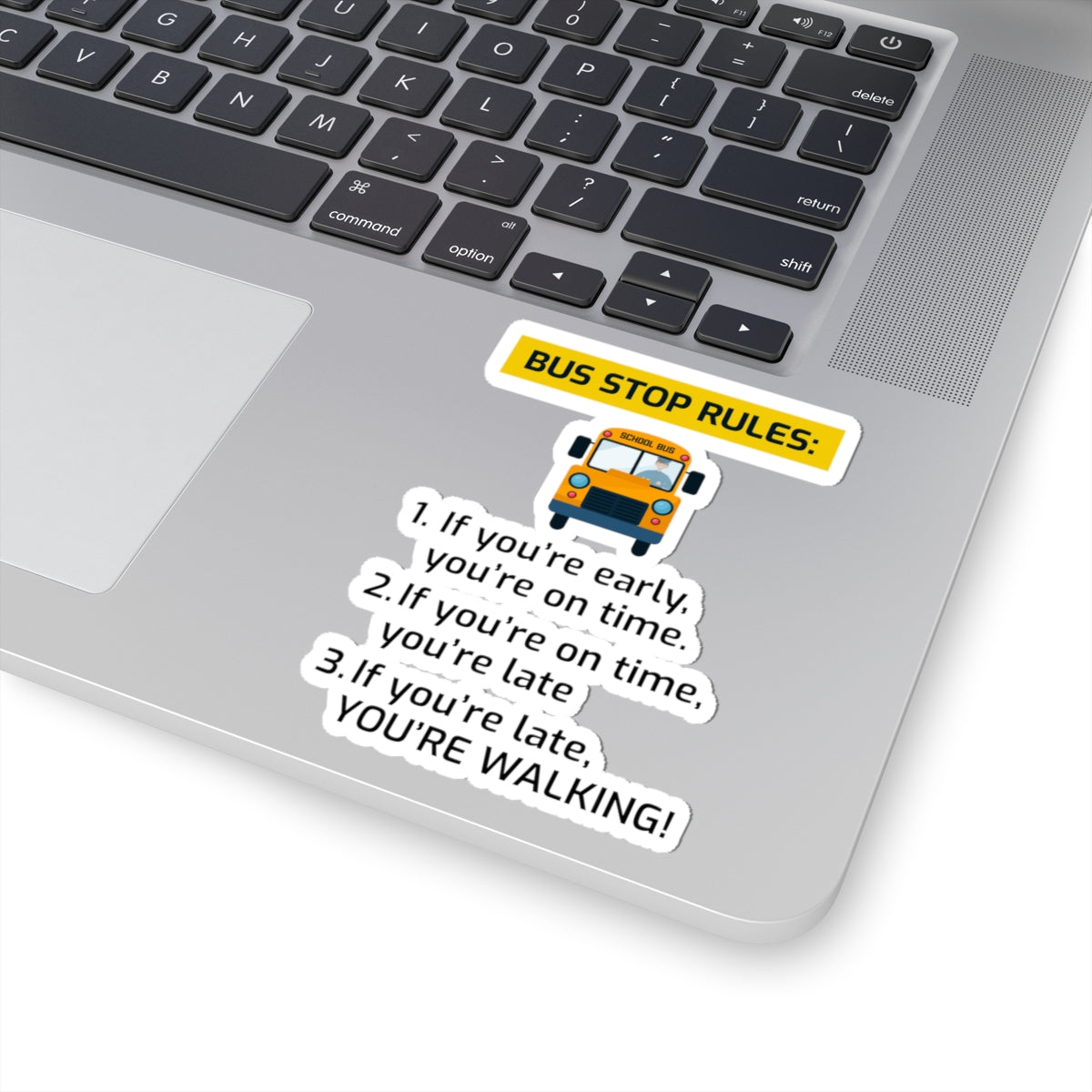 Bus Stop Rules Sticker - School Bus Punctuality Vinyl Decal for Drivers & Student Safety Advocates