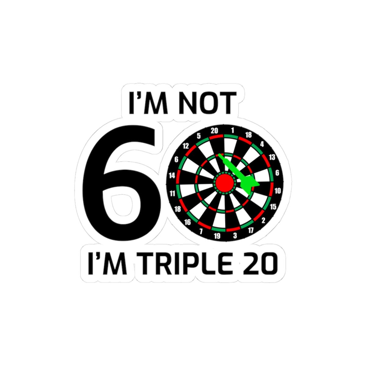 Triple 20 Dart Sticker - Tournament Player Vinyl Decal for Dart League Competitors