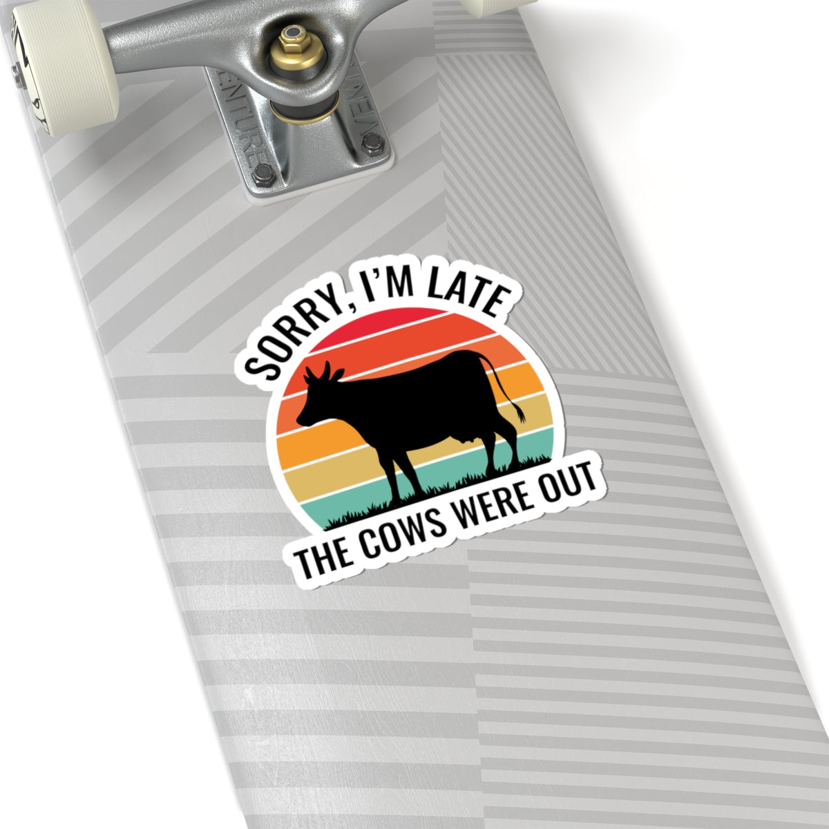 Farmer Late Sticker - Cow Humor Vinyl Decal for Agriculture Workers & Ranch Hands