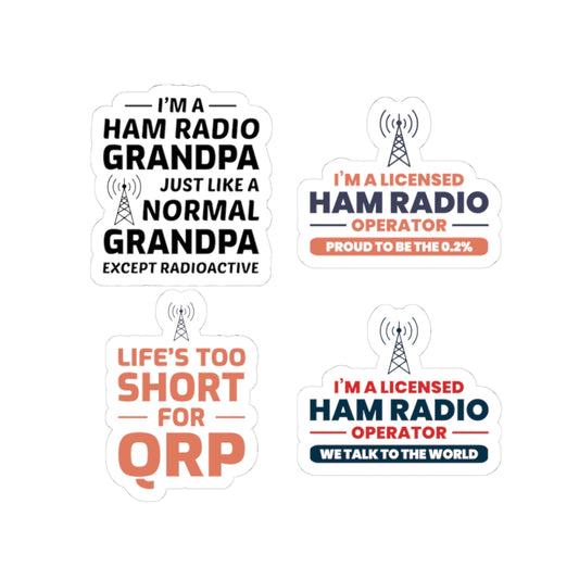 Ham Radio Sticker Pack – 4 PCS Funny Licensed Operator Decals for Amateur Grandpas QRP Enthusiasts