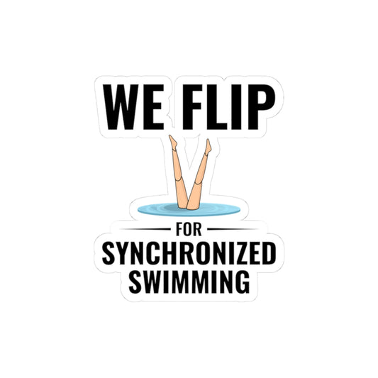 Playful Synchronized Swimming Sticker - Flip For Synchro Vinyl Decal for Athletes