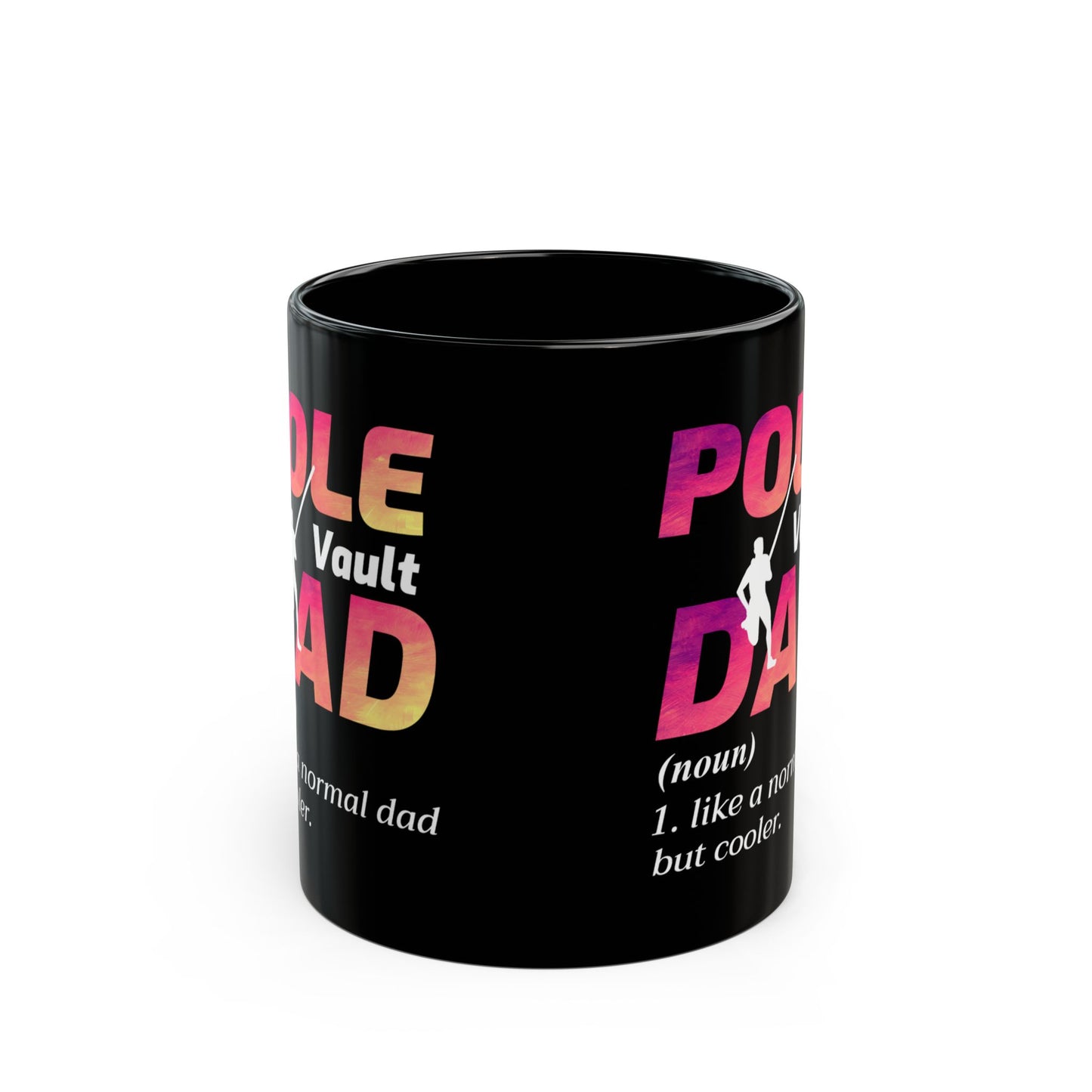 Pole Vault Mug Black – Gift for Pole Vaulter Dad, Track and Field Enthusiast, Sports Coffee Cup 11 oz