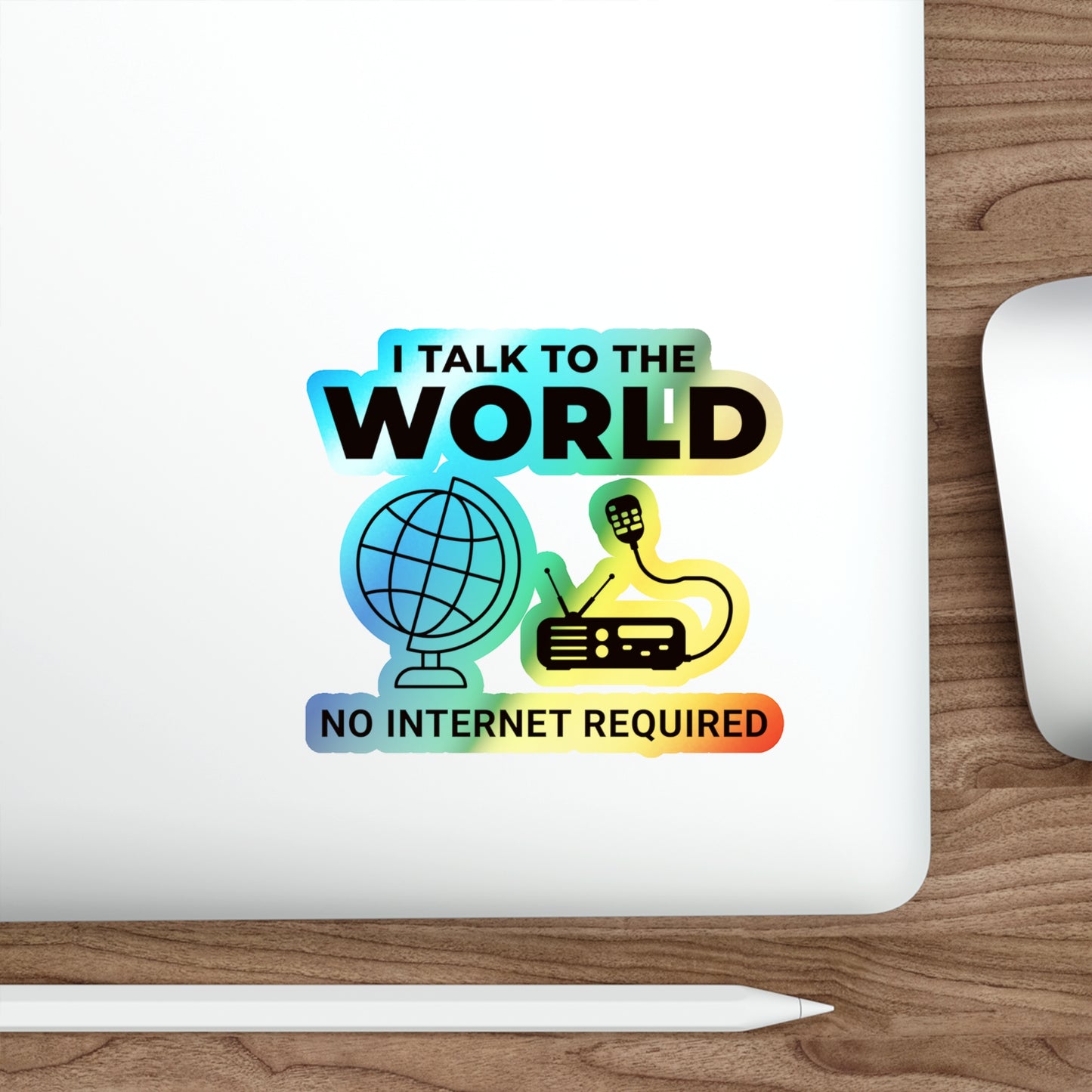Amateur Ham Radio Operator Stickers Holographic Vinyl Decal - Global QSOs & Offline Comms