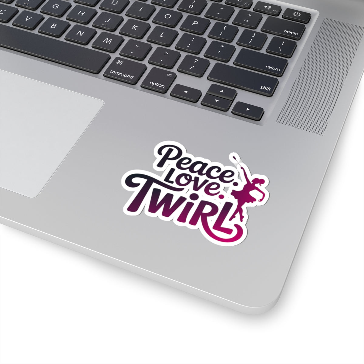 Baton Twirling Sticker – Peace Love Twirl Boho Style Decal for Twirler Color Guard Marching Band Member