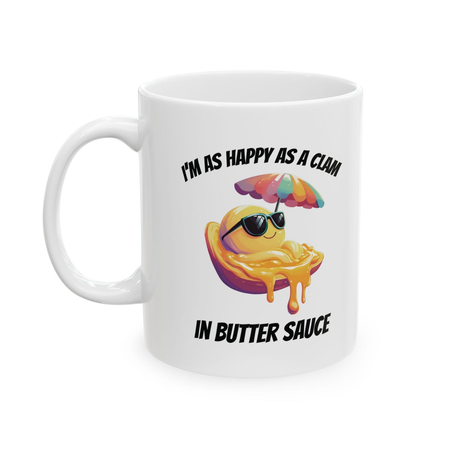 Happy Clam Mug, Butter Sauce, Seafood Lover Gift