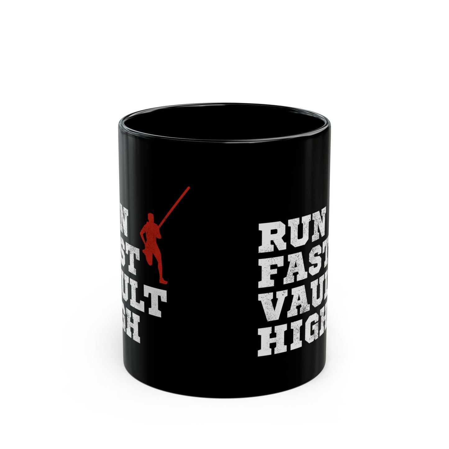 Pole Vault Mug Black – Motivational Vaulting Cup for Field Event Enthusiasts 11 oz