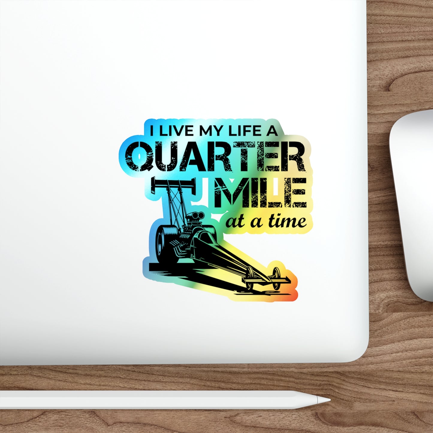 Dragster Drag Racing Holographic Stickers Vinyl – 1/4 (Quarter Mile) Mile Speed Sticker for Track Competitors