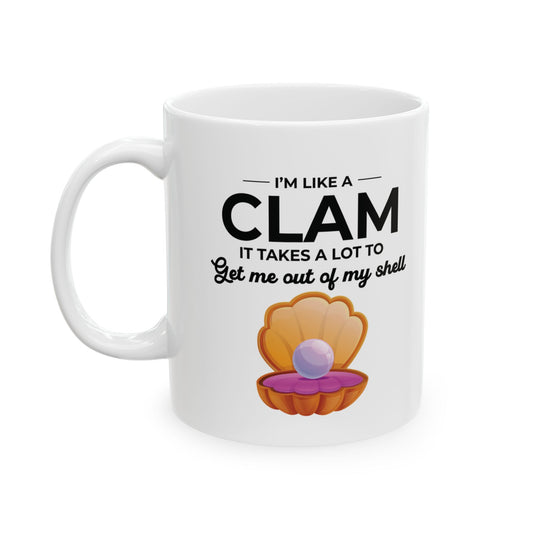 Clam Shell Mug, Introvert Humor, Ocean Lover Gift