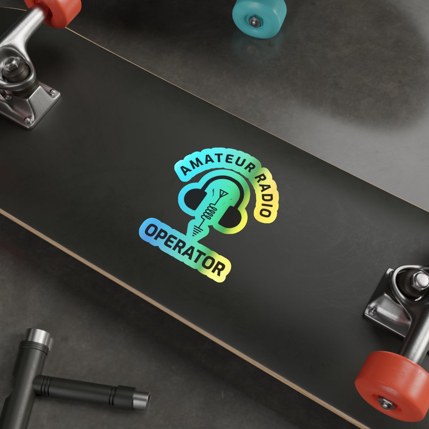 Amateur Ham Radio Operator Stickers Holographic Vinyl Decal - Call Sign & Shortwave for Radio Enthusiasts