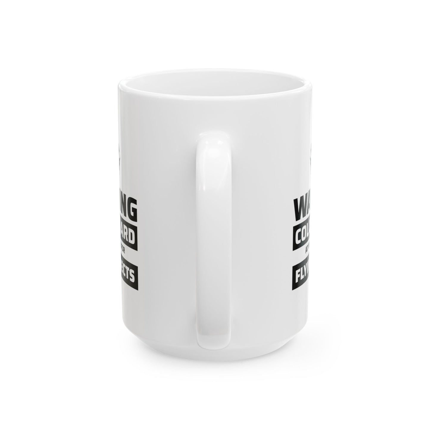 Color Guard Mug - Flying Objects Warning Design for Enthusiasts