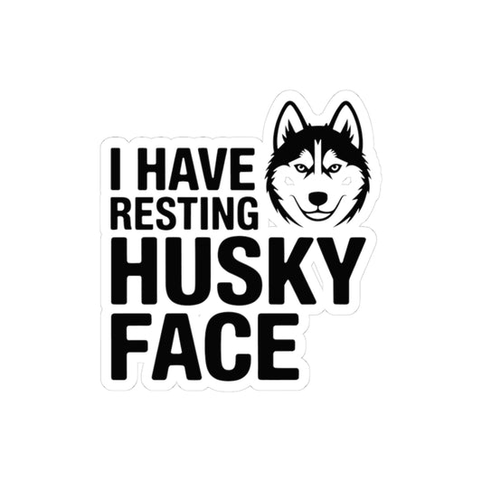 Resting Husky Face Sticker - Sassy Siberian Vinyl Decal for Dog Lovers