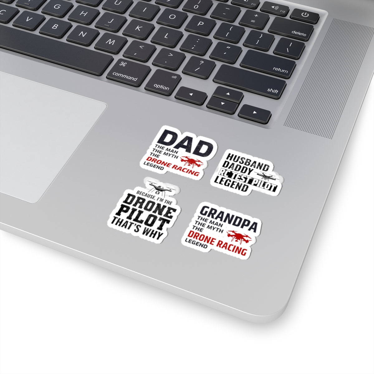 Drone Racing Dad Sticker Pack – 4 PCS Funny Legend Grandpa RC Pilot Decals for Drone Dads Grandpas