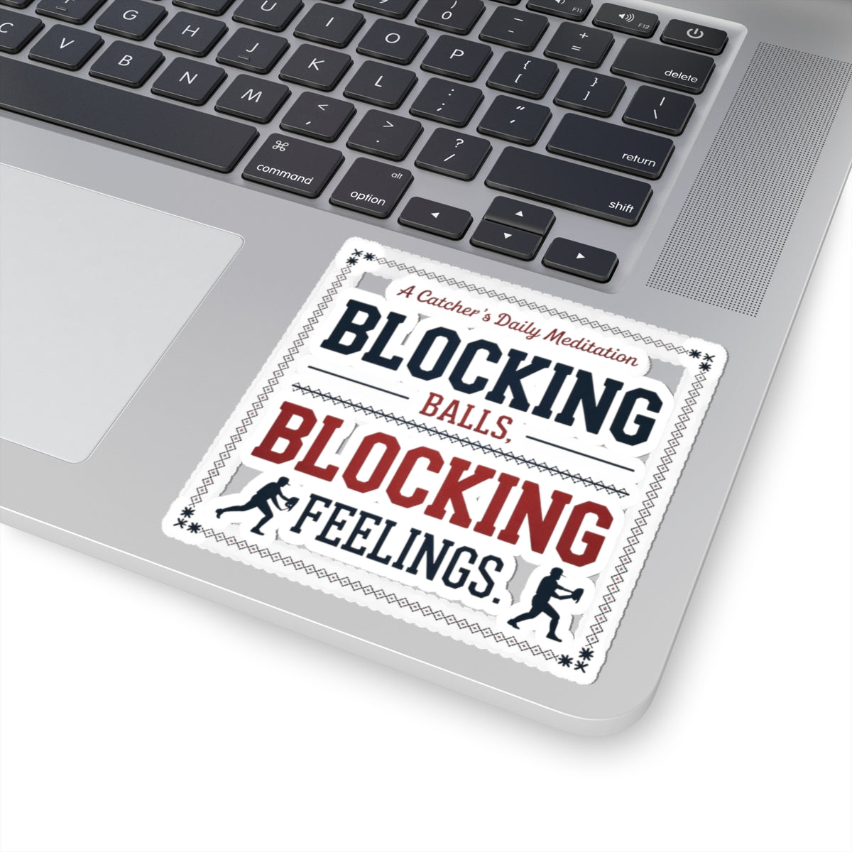 Baseball Catcher Sticker – Funny Emotional Suppression Decal for Catchers Travel Ball Players