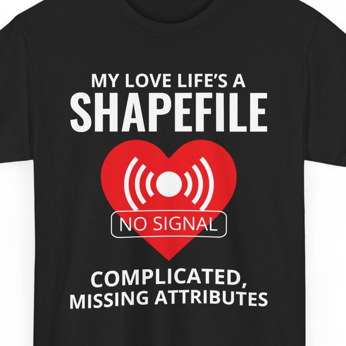 "GIS Heartbreak T-Shirt - Shapefile Love Life Tee for Mappers & Data Nerds