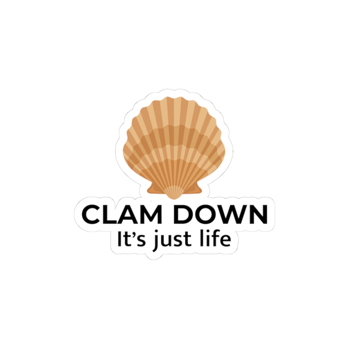Clam Shell Sticker Ocean Life Humor Coastal Vinyl Decal
