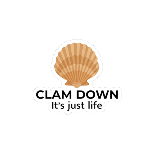 Clam Shell Sticker Ocean Life Humor Coastal Vinyl Decal