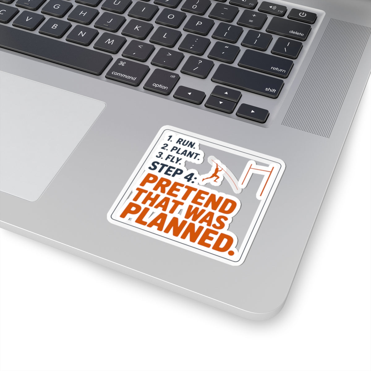 Pole Vault Sticker – Funny Four Step Instruction Humor Graphic Decal for Track and Field Athletes, Competitive Vaulters