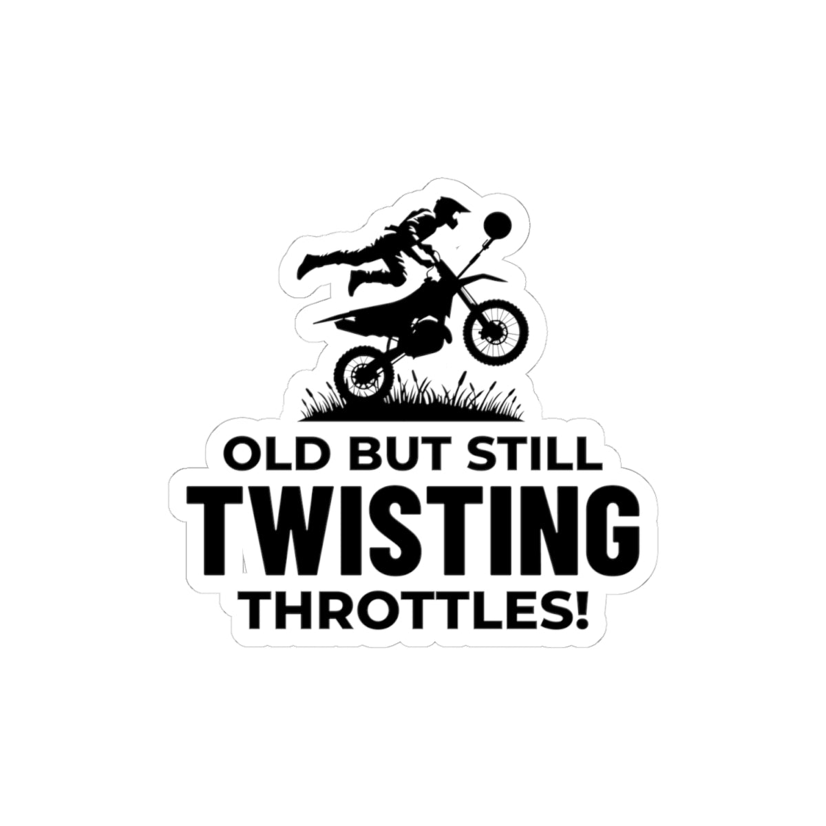 Motocross Grandpa Sticker Vinyl Dirt Bike Racing Off-Road Motorcycle Decal for Vintage Riders