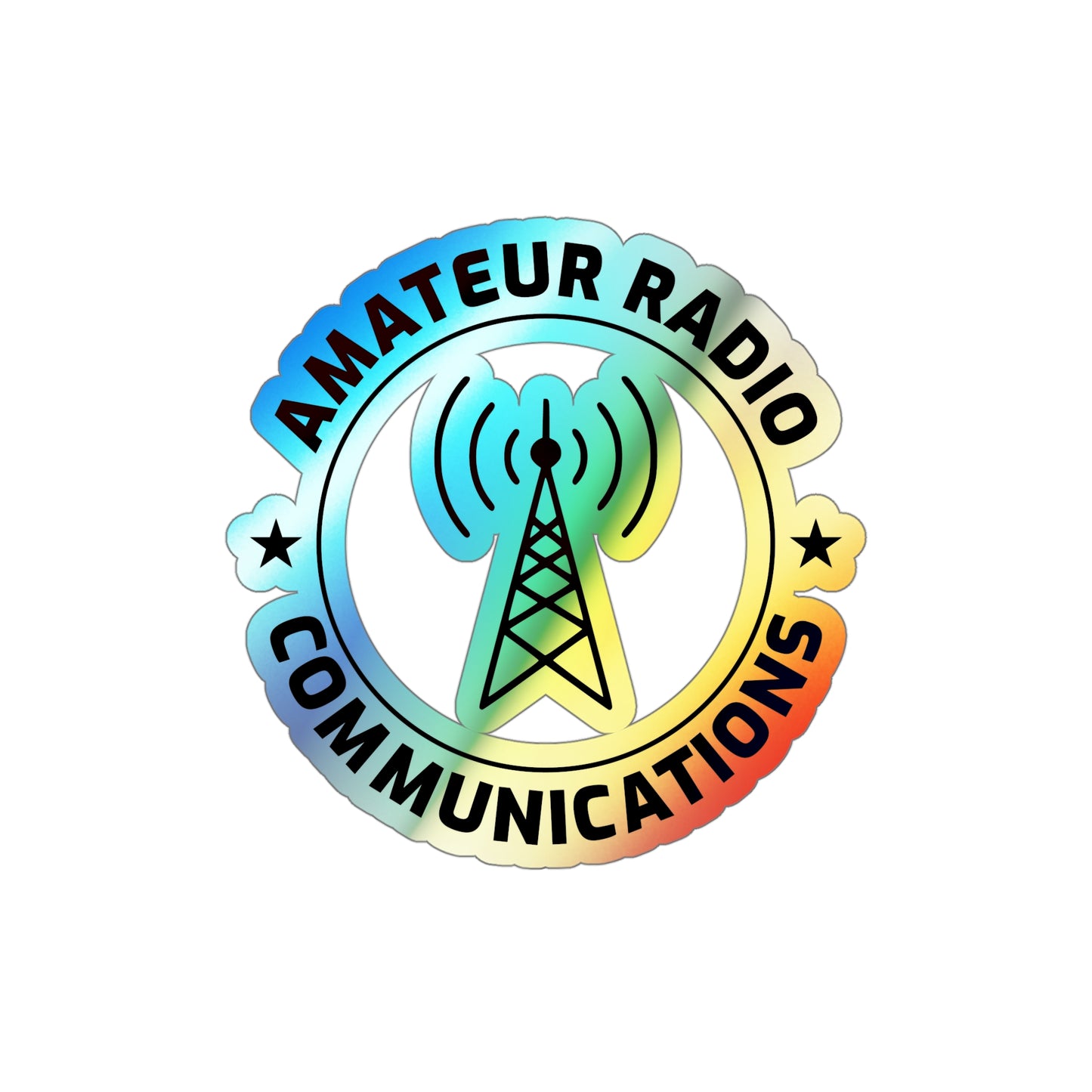 Amateur Ham Radio Operator Stickers Holographic Vinyl Decal - Morse Code & DXing for Radio Enthusiasts