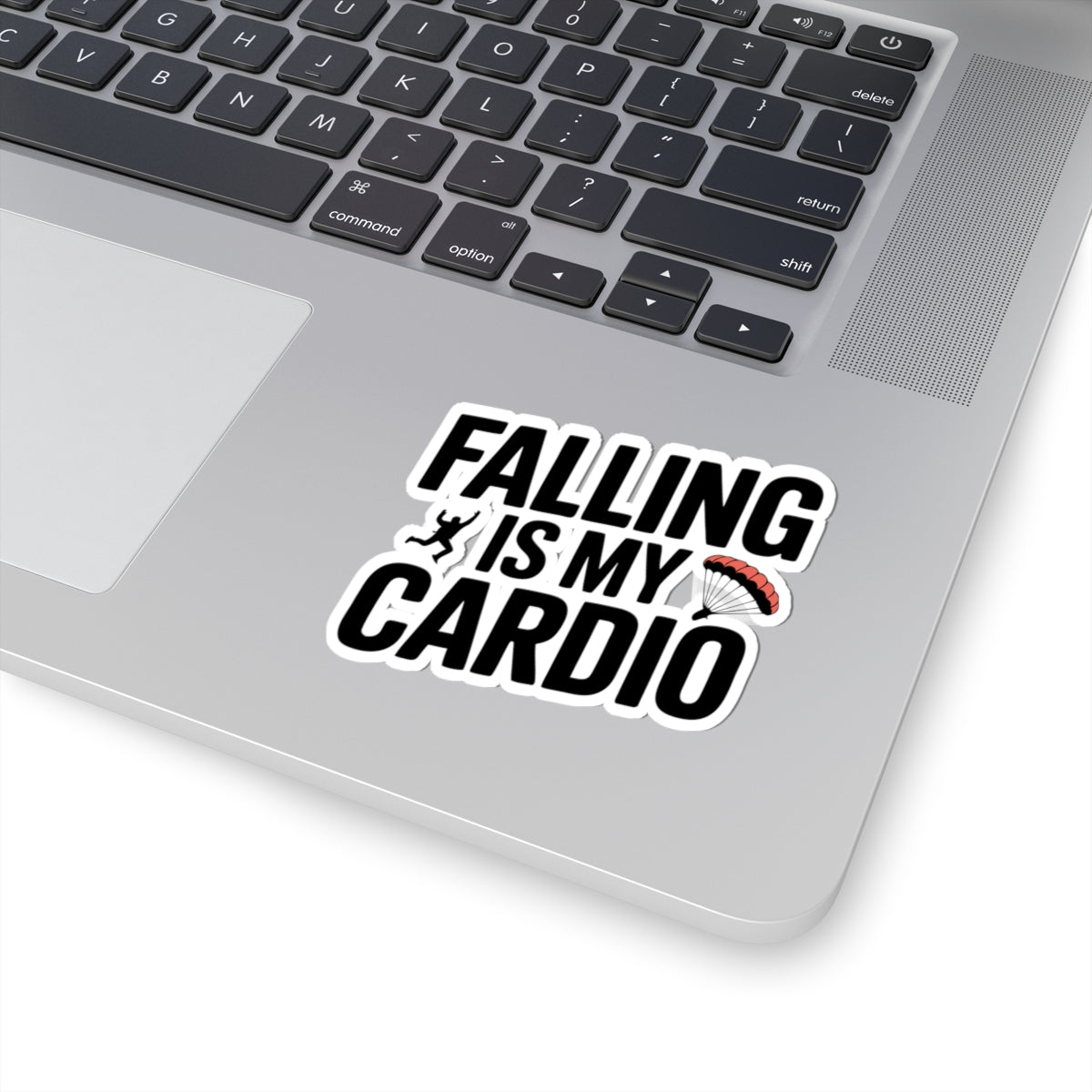 BASE Jumping Sticker – Funny Freefall Cardio Quote Decal for Skydivers Extreme Sports Enthusiasts