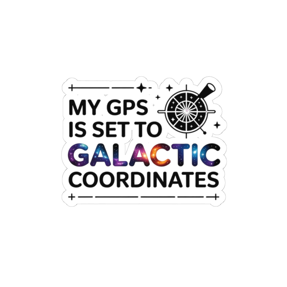 Galactic GPS Sticker - Celestial Navigation Vinyl Decal for Space Explorers & Astronomers