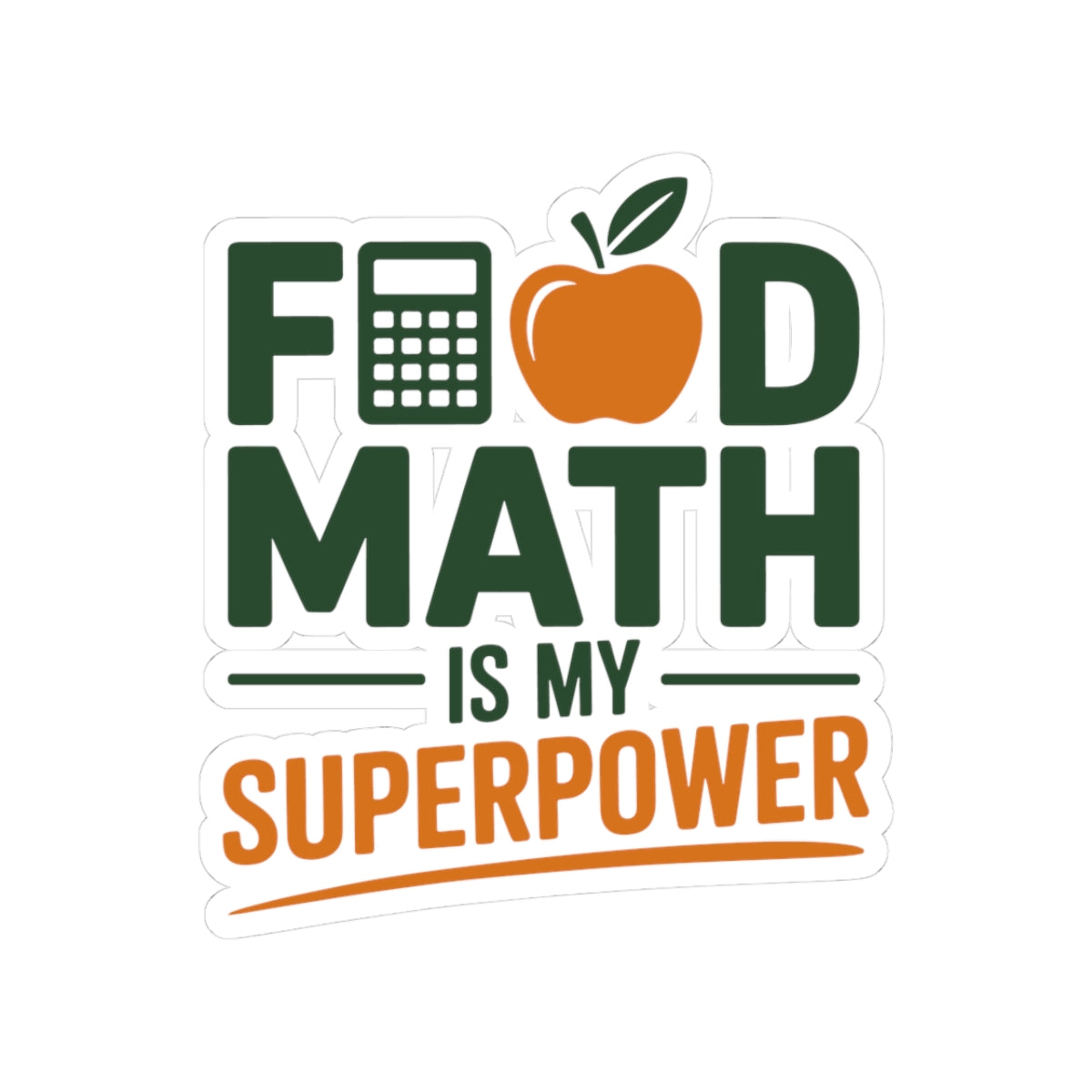 Food Math Dietitian Sticker - Nutrition Calculation Vinyl Decal for Registered Dietitians, Nutritionists
