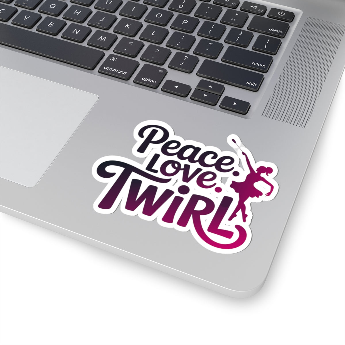 Baton Twirling Sticker – Peace Love Twirl Boho Style Decal for Twirler Color Guard Marching Band Member